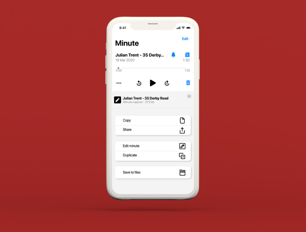 Minute App options